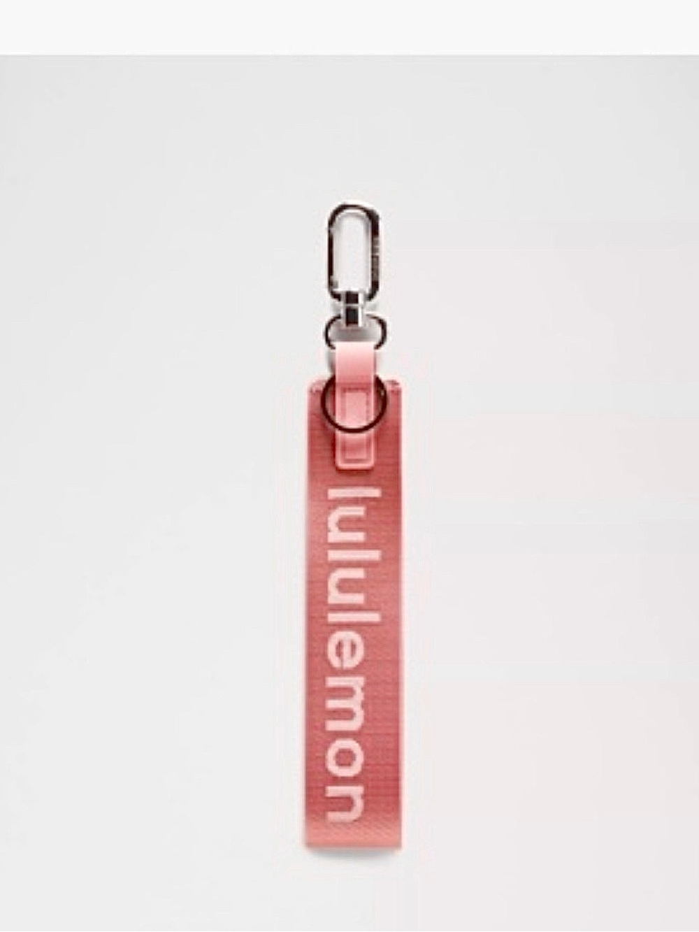 lululemon athletica Pink Logo Key Strap with Metal Clip